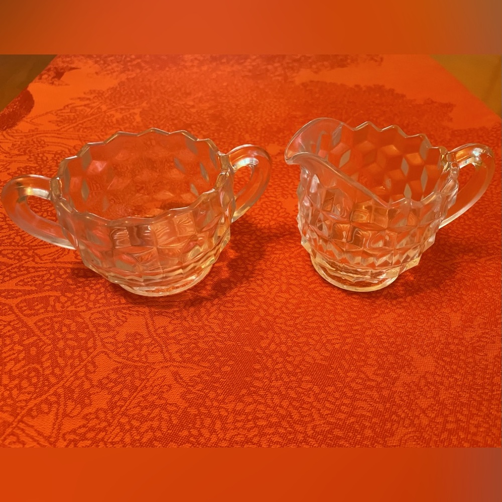 Fostoria American Sugar and Creamer - Picture 7 of 7